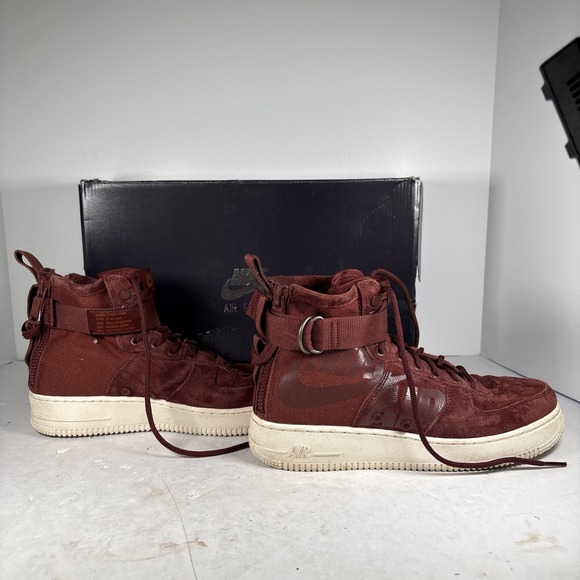 Size 8 Nike SF Air Force 1 Mid Pueblo Brown Dark Russet 917753-202 - Picture 7 of 10